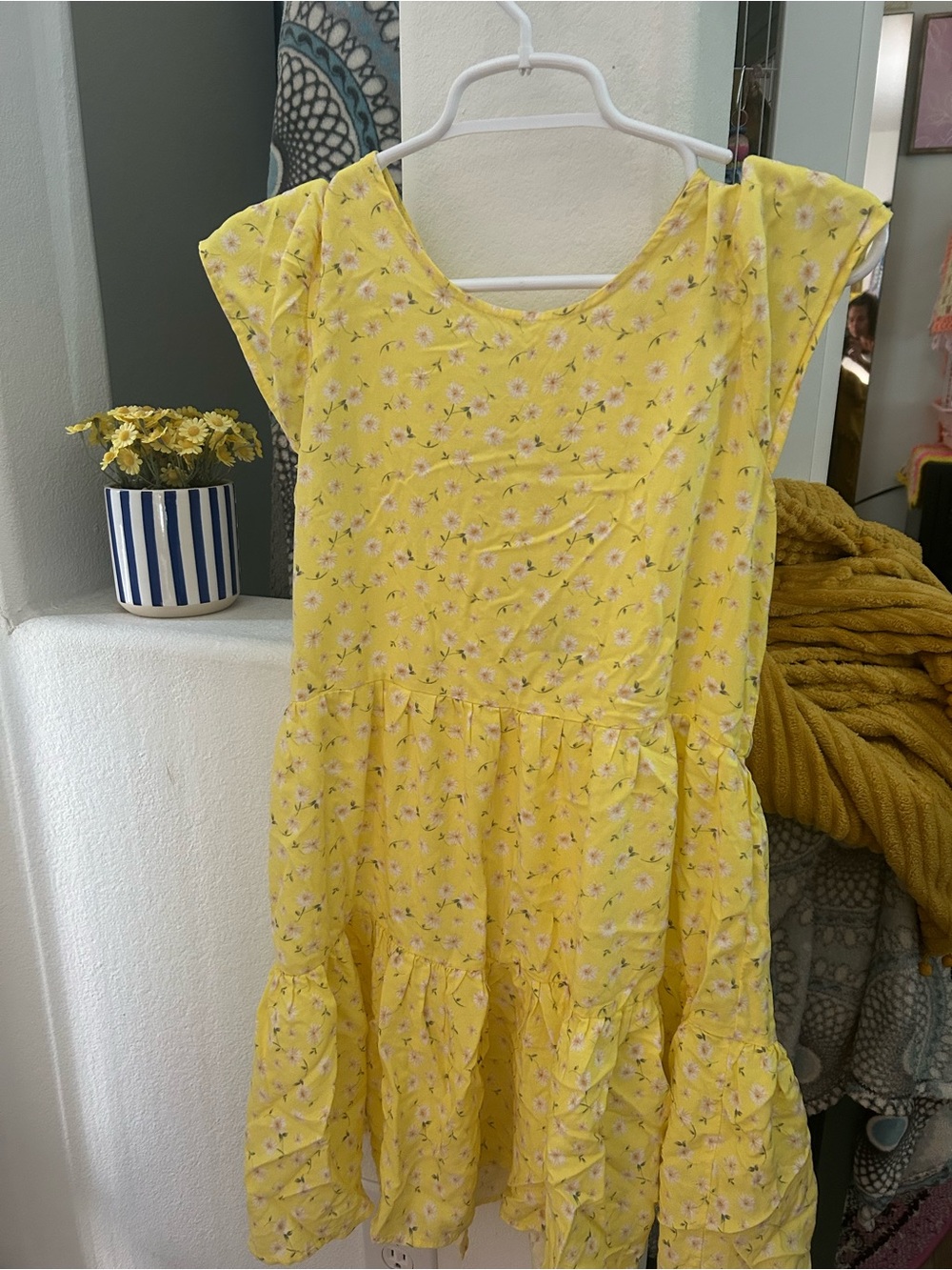 Rue 21 Yellow Floral Ruffle Dress
